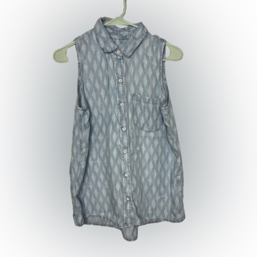 Women’s Denim Sleeveless Shirt | Sz S | Pre-owned